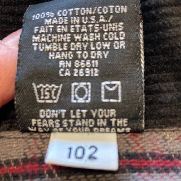 No Fear Men’s Heavy Duty Zip up Flannel SZ M Y2K Cotton, Burgundy, Blk Tartan EC - Picture 10 of 10